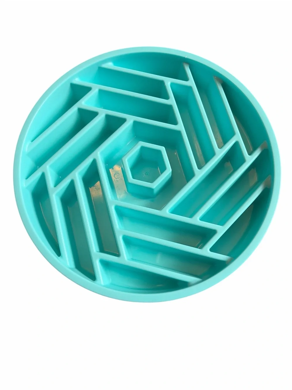 Round 10” Slow Feeder Dog Bowl in Teal